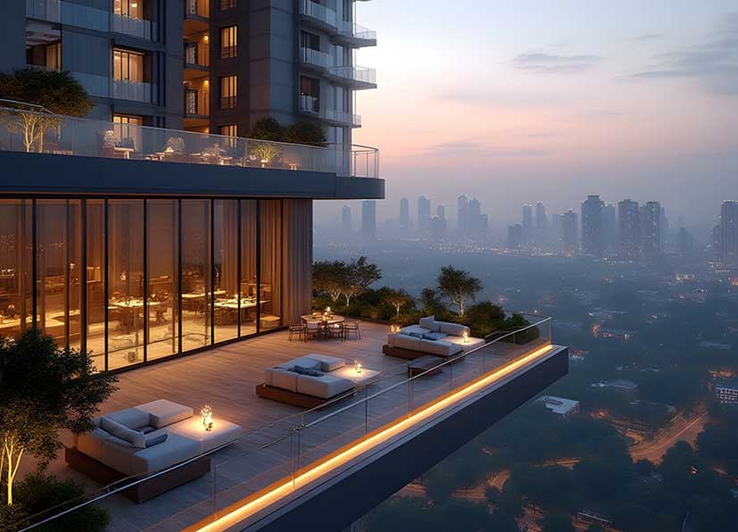 Sector 90 Gurugram skyline view near Ganga Nine Zero